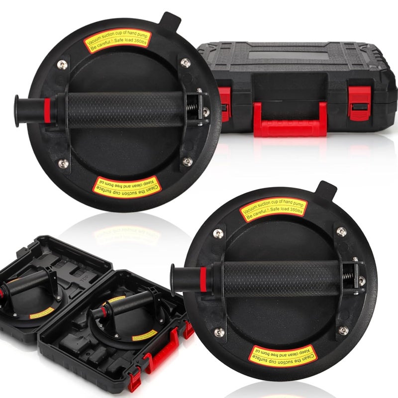 Goaste 2 Pack 8" Glass Suction Cups to Lift Large Glass, Vacuum Suction Cups Lifter with Handle, Heavy Duty Tile Suction Cup Tool for Granite, Glasses, Tile, Window Replacement, 440lbs Load Capacity - Image 1